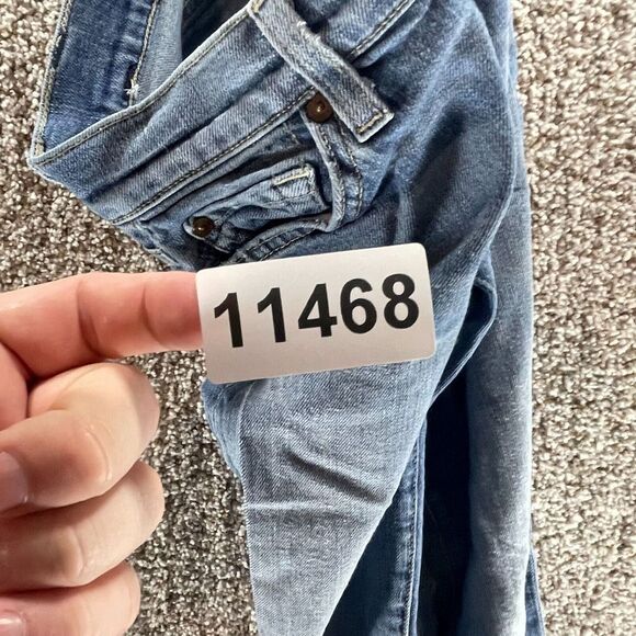 7 For All Mankind Jeans Womens 26 Blue Denim Skinny Crop And Roll Preppy Ladies - Picture 10 of 10